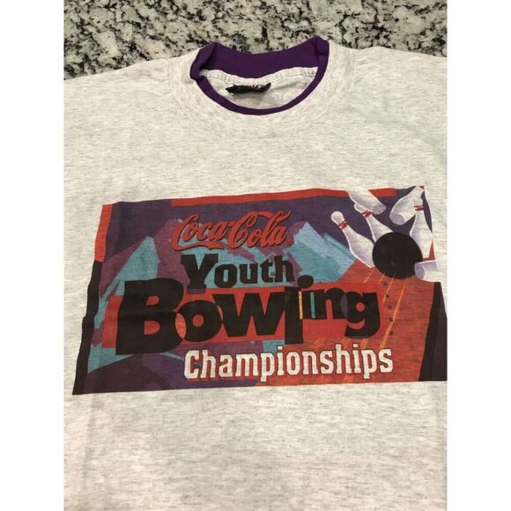 Vintage!! Single Stitch Coca Cola Youth Bowling Championship Shirt 1994 2XL